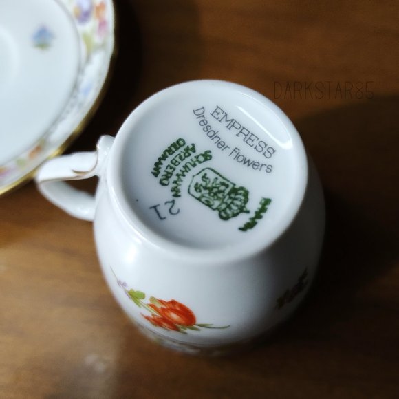 Schumann Bavaria Germany Empress Dresdner Flowers Demitasse Teacup & Saucer - Picture 3 of 9